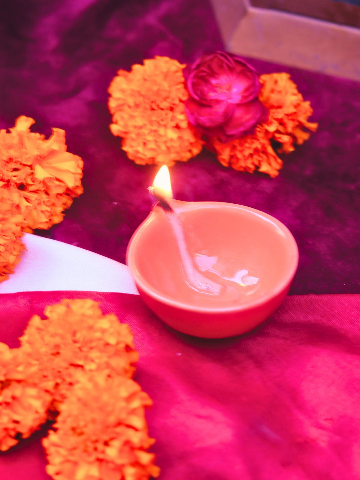 Set of 4 Essential Diwali Diya - Orange