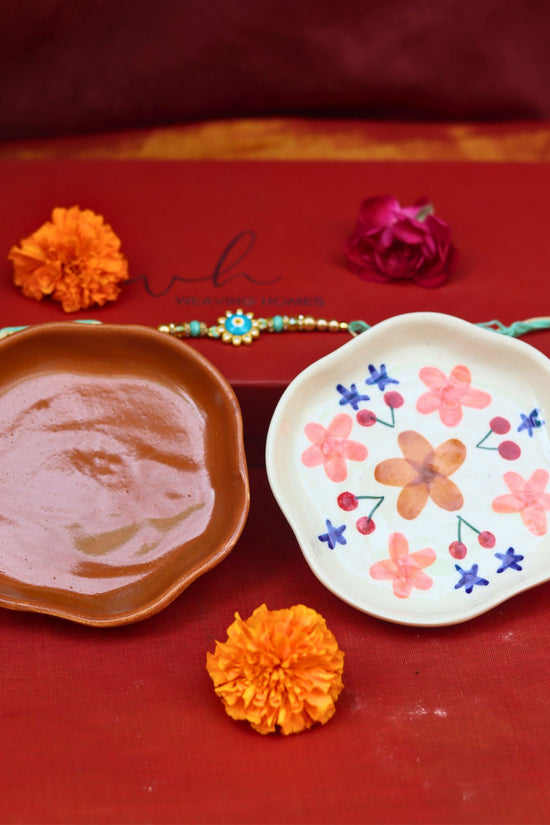 Bloom & Rust Handmade Dessert plate Rakhi Gift box handmade in India