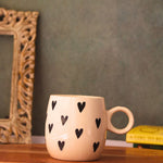 handmade black heart mug