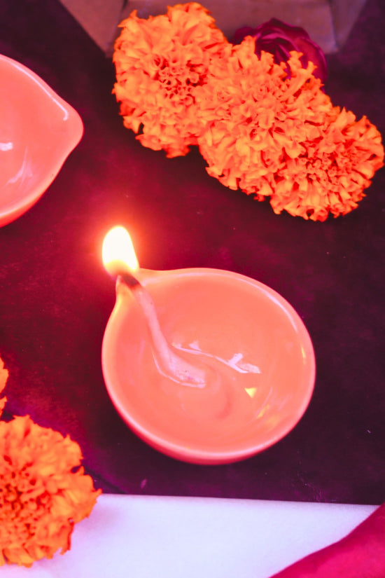 Set of 4 Essential Diwali Diya - Orange