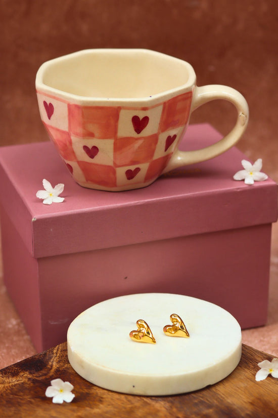 Chequered heart Karva Chauth hamper handmade in India