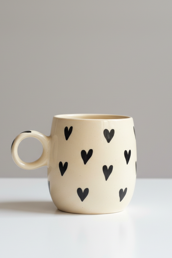 Black Heart Mug  // Cuddle Mugs
