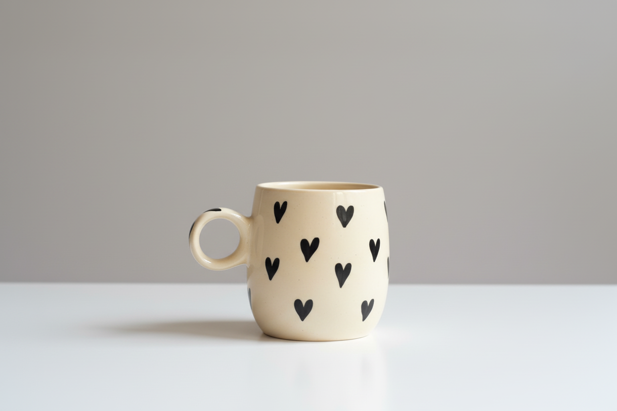 Black Heart Mug  // Cuddle Mugs