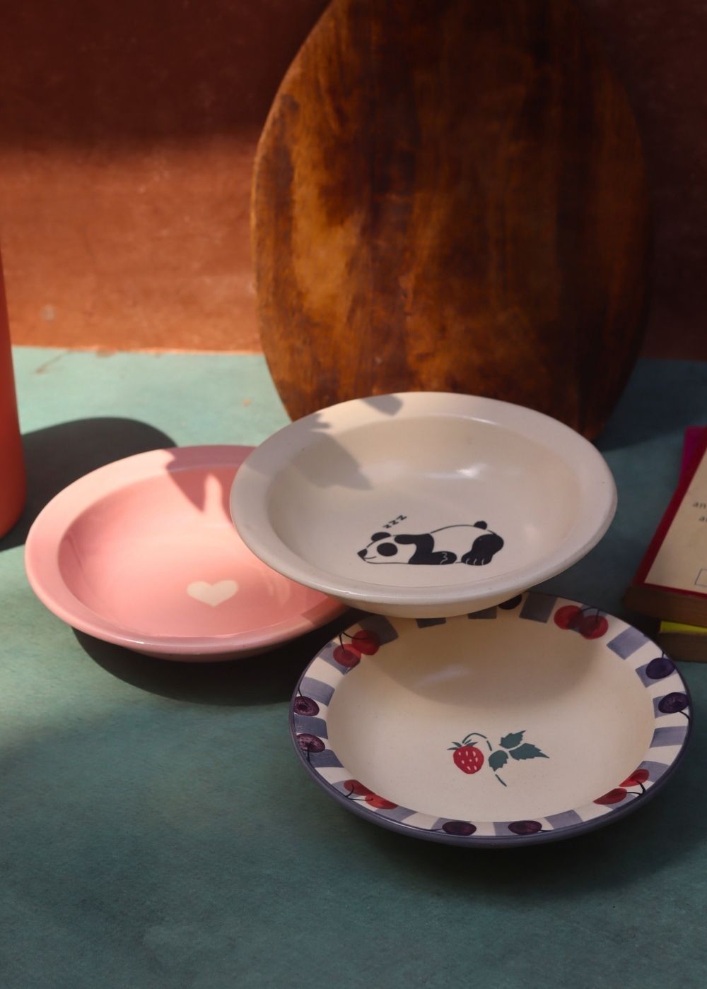 Set of 3 - Classic Fiesta Pasta plates handmade in India