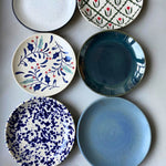 Set of 6 Neutral & Printed Snack Plates (for the price of 5 ) made by ceramic