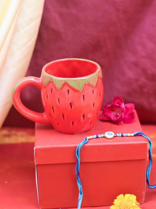 OG strawberry Rakhi Gift Box made by ceramic