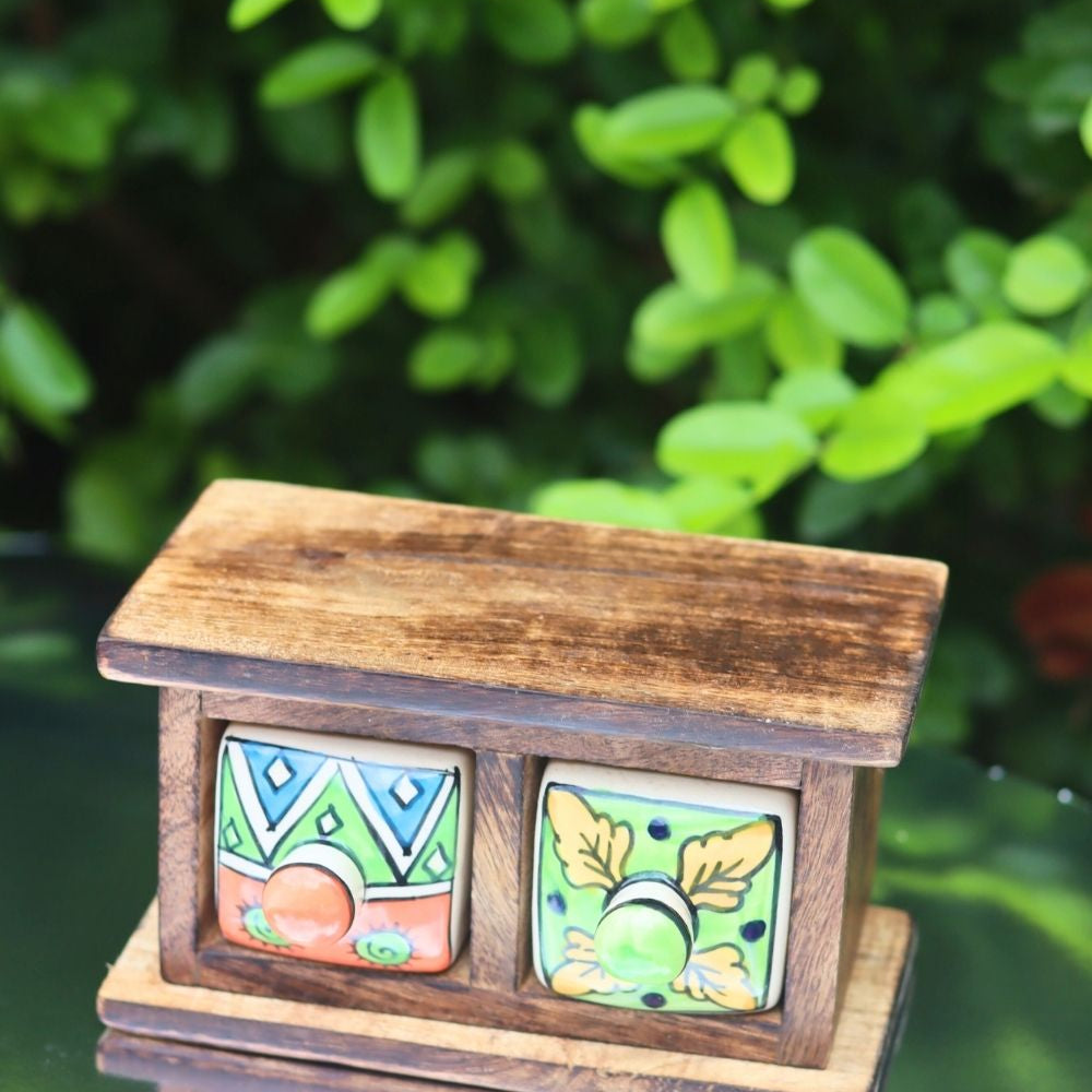 handmade Wooden Decor Drawer – Tribal Bliss