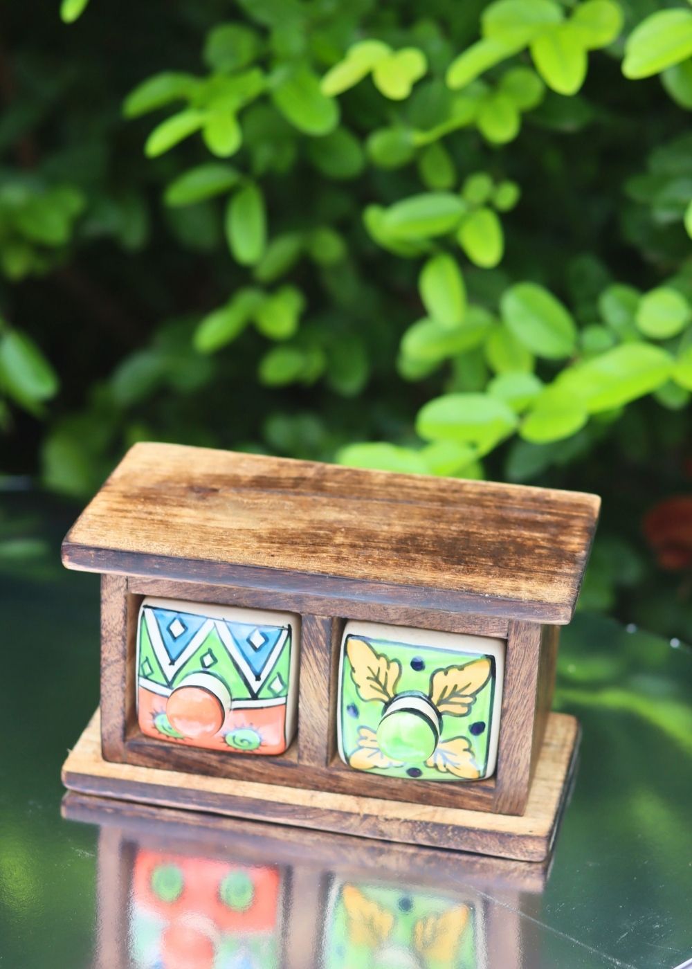 handmade Wooden Decor Drawer – Tribal Bliss