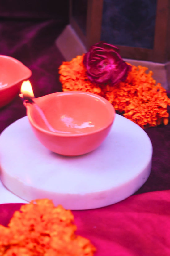 Set of 4 Essential Diwali Diya - Orange