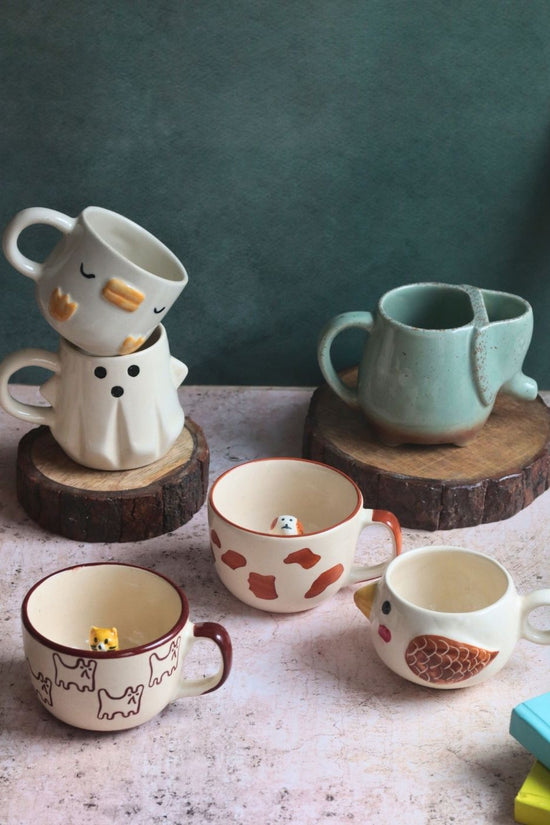 Set of 6 Pinteresty Brew Mugs (for the price of 5) handmade in india