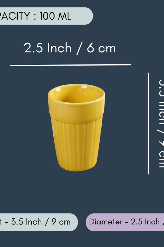 Set of 6 - Yellow Kulhad