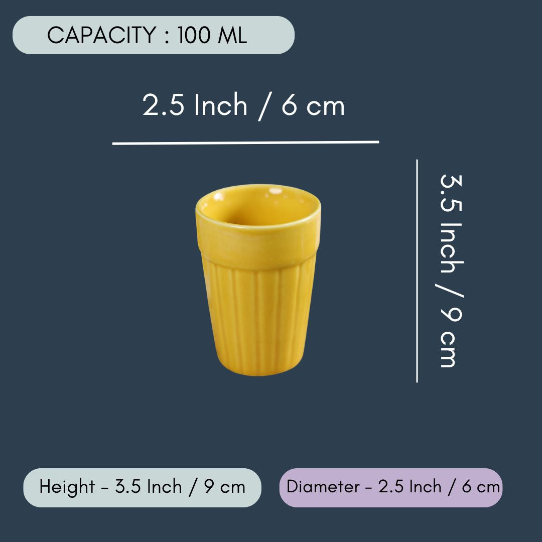 Set of 6 - Yellow Kulhad