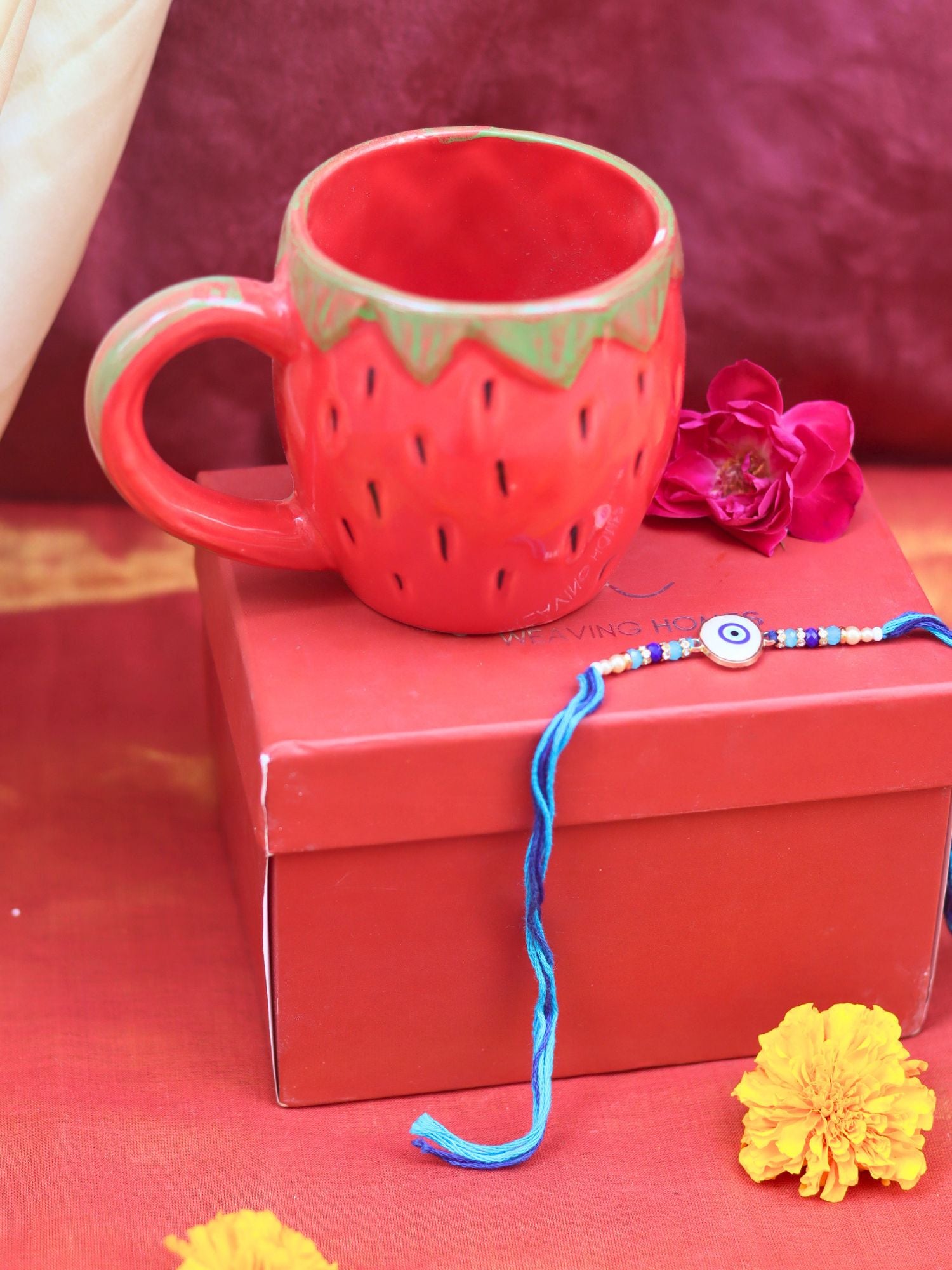 OG strawberry Rakhi Gift Box made with premium quality material