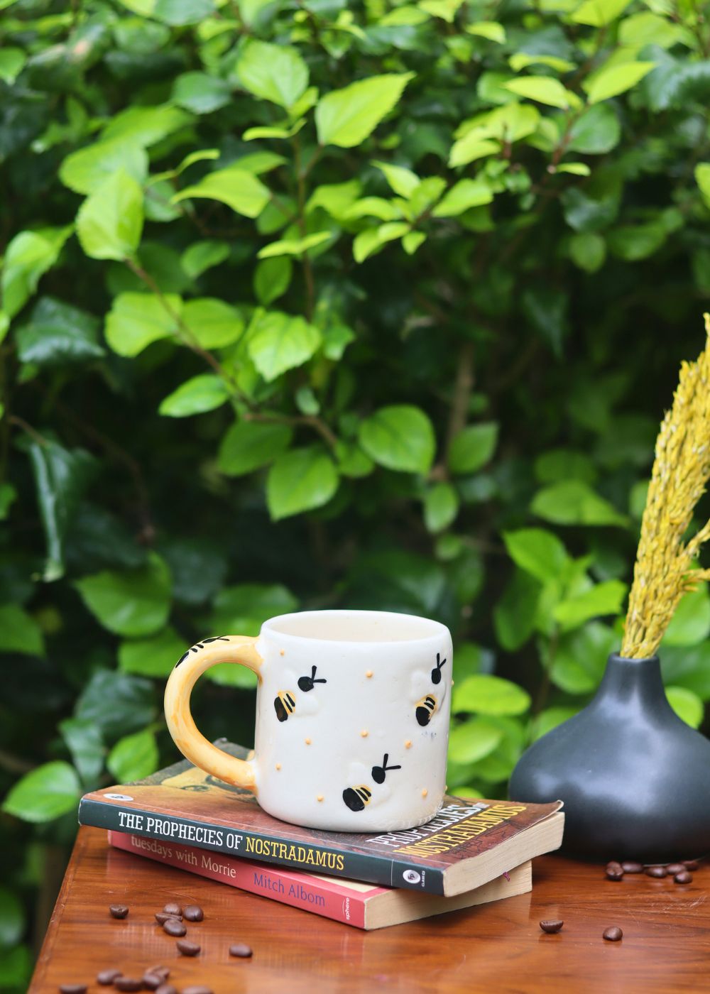 handmade irregular ceramic bee - mug