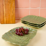 pistachio stoneware platter with nature's green color