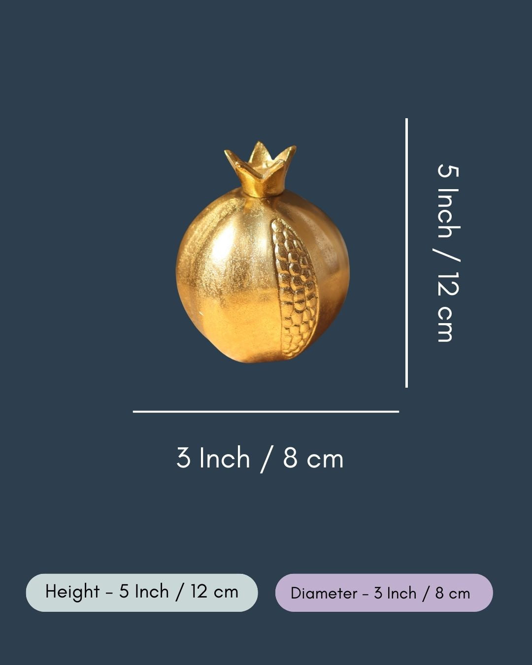 Gold Pomegranate Decor Accent