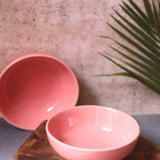 Handmade Rosy Pink Curry Bowl - (Set of 4 - GET 2 FREE)