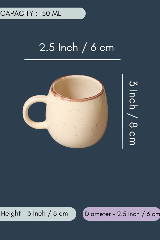 Ivory Ovule Shape Tea Cups - Set of 6