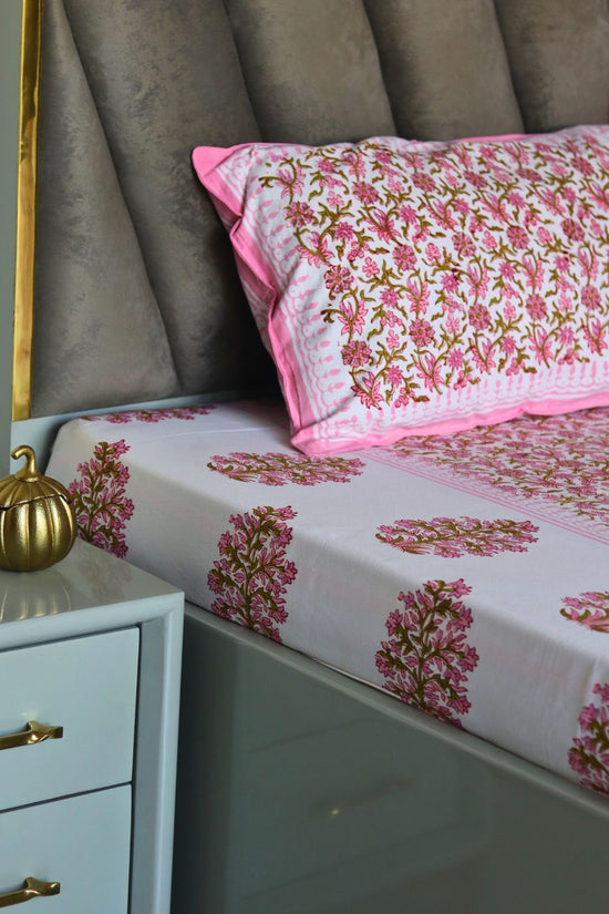 block printed design bedsheet