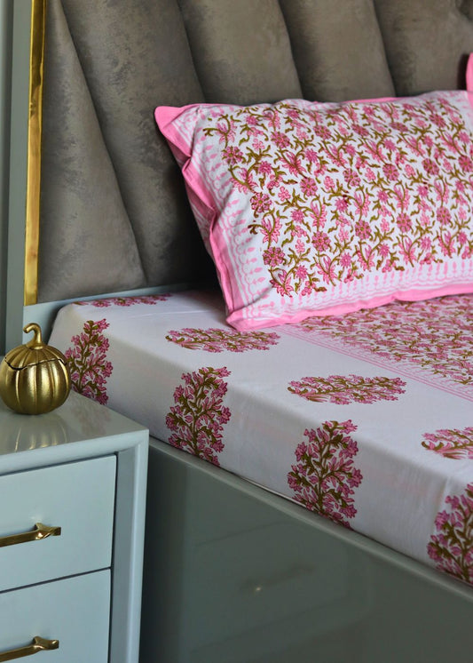 block printed design bedsheet