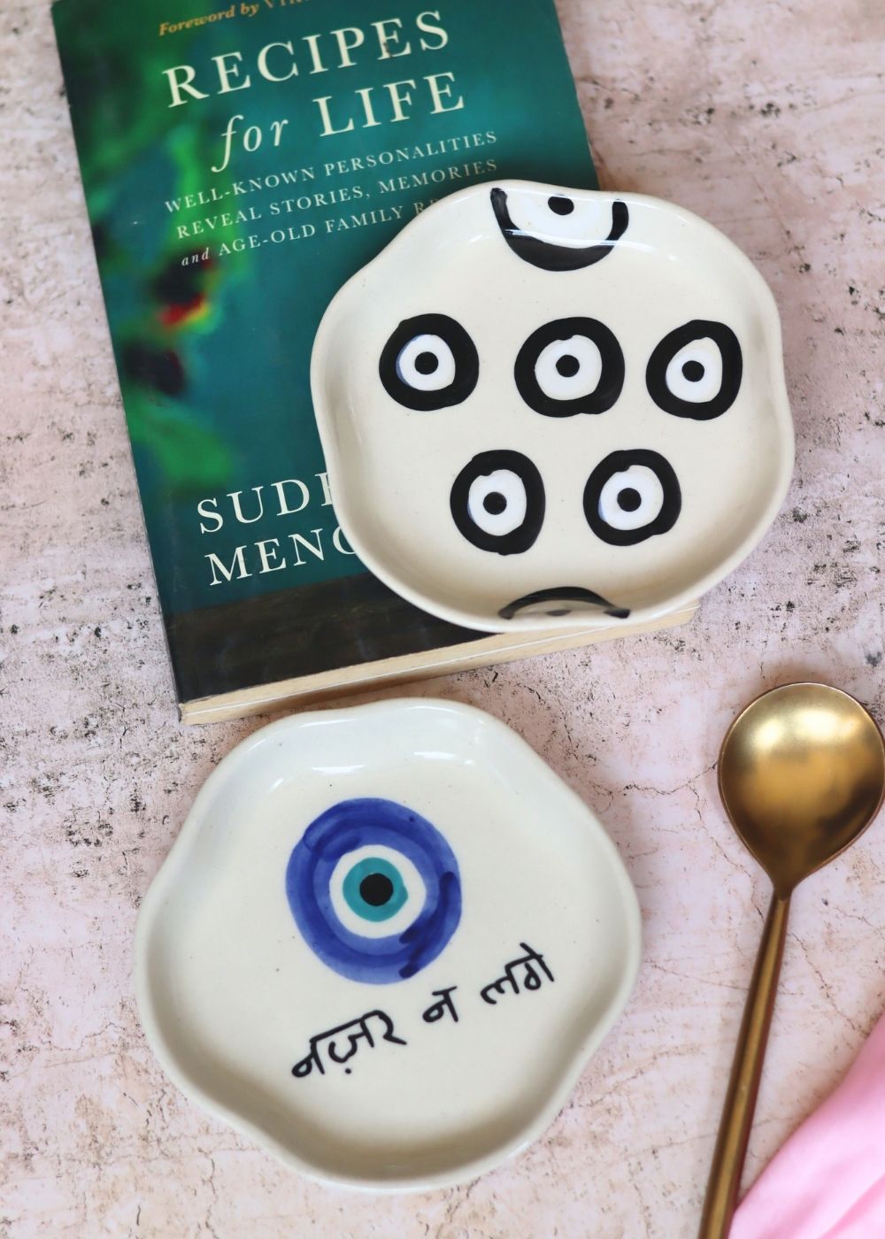 Nazar & Evil Eye Handmade Dessert Plate handmade in india