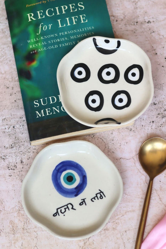 Nazar & Evil Eye Handmade Dessert Plate handmade in india