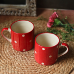 Red & white coffee mugs 
