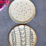 Paisley Dreams & Purple Polka Snack Plate handmade in india