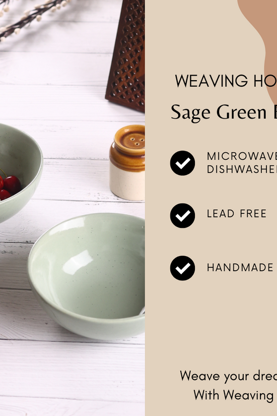 Sage green bowls specification 