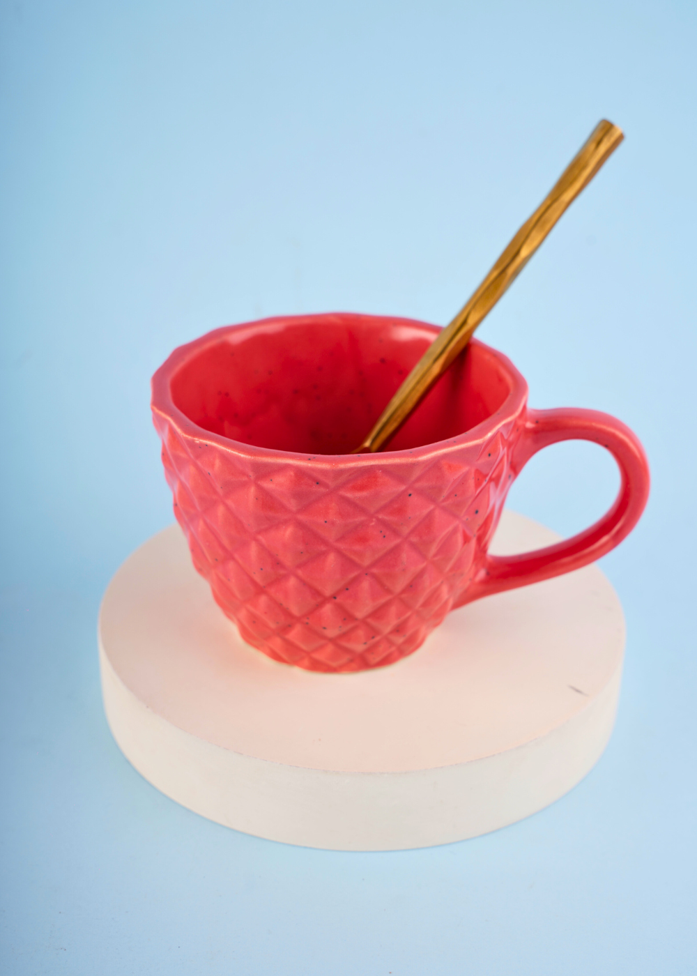 handmade red diamond mug
