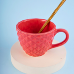 handmade red diamond mug