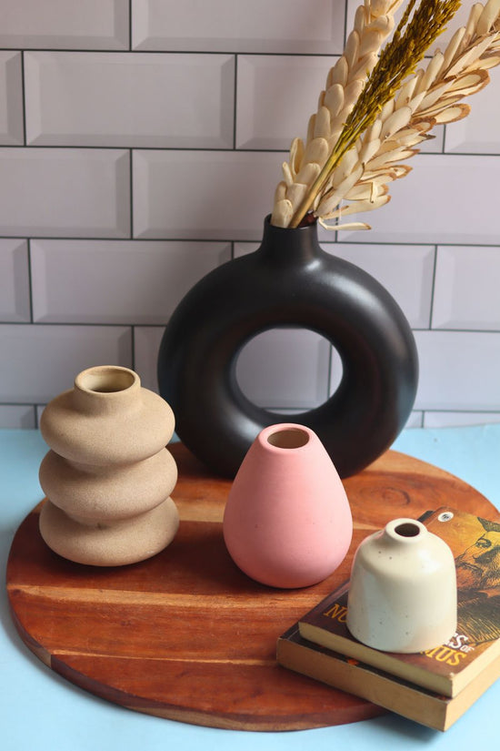 mismatched vases handmade in india