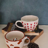 heart & dog mug handmade in india