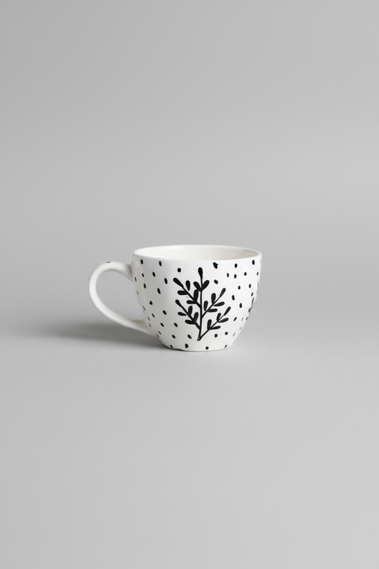 Black Fall Leaf Mug