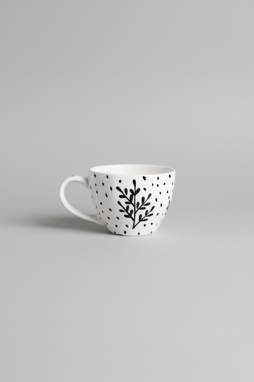 Black Fall Leaf Mug
