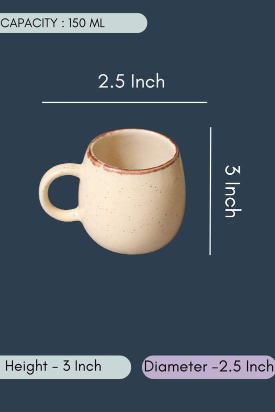 Ivory Ovule Shape Tea Cups - Set of 6
