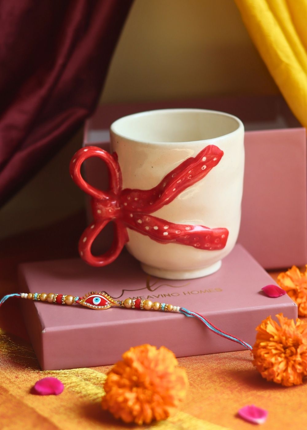 Pinteresty Bow Mug Rakhi Gift Box made with premium quality material