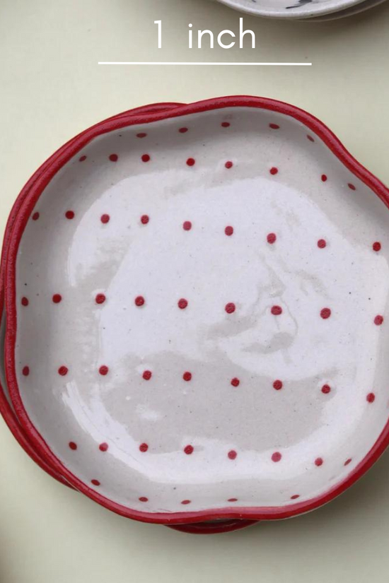 Handmade ceramic dessert plate height & breadth 