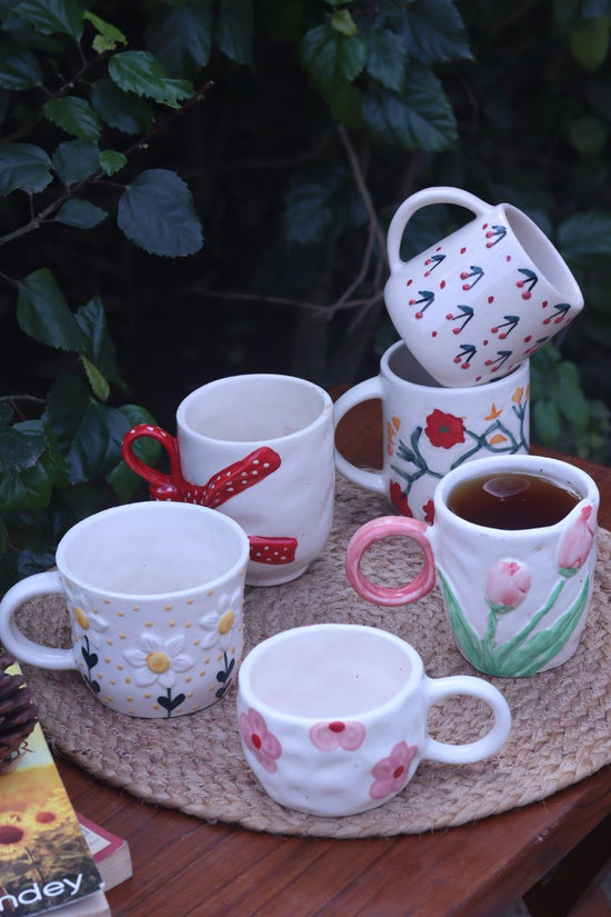 Set of 6 Good Vibes mug combo (for the price of 5) handmade in india