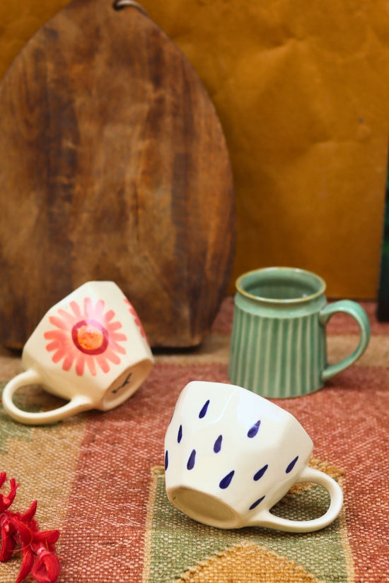 Set of 3 - Coffee Time Mugs combo handmade in India