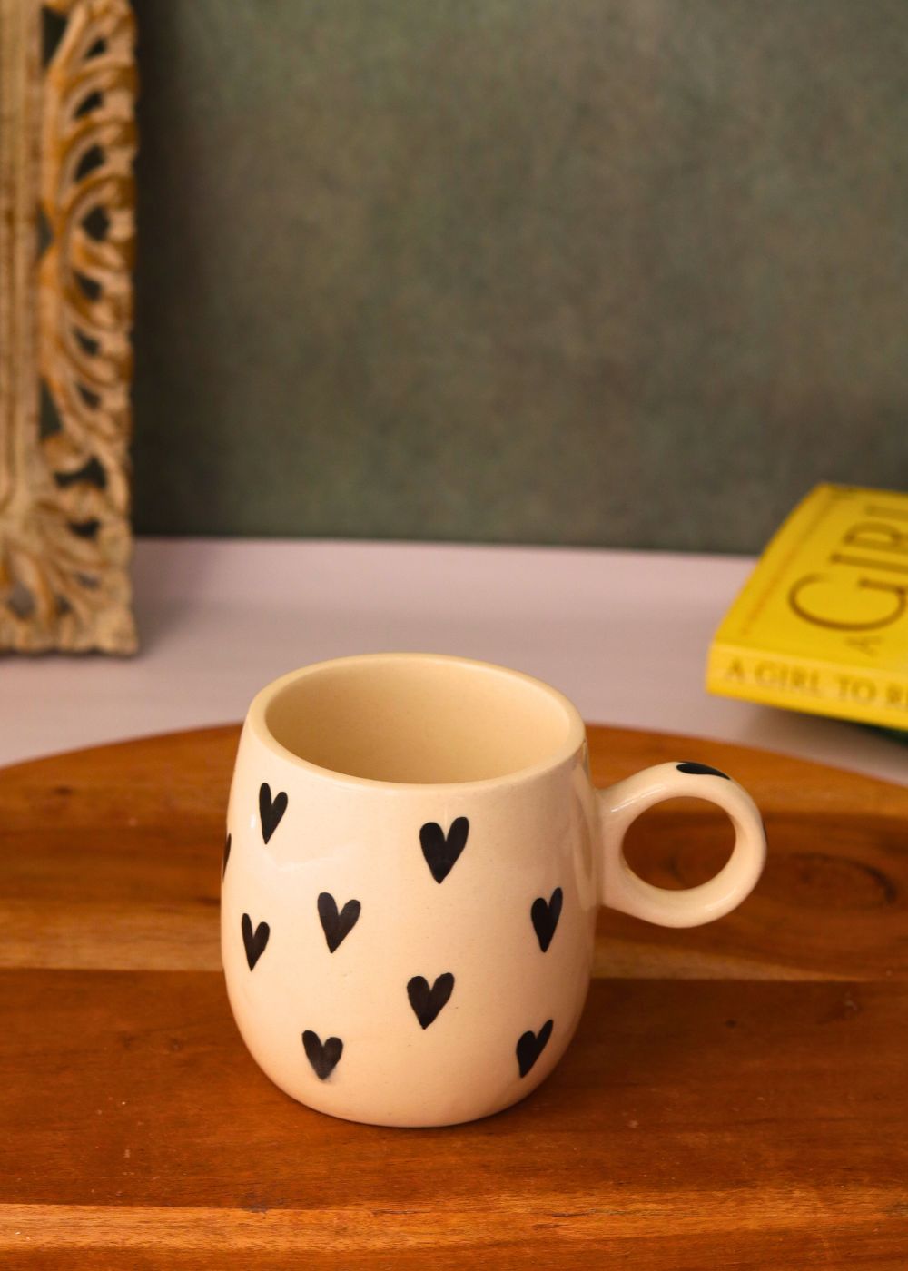 black heart mug handmade in india 