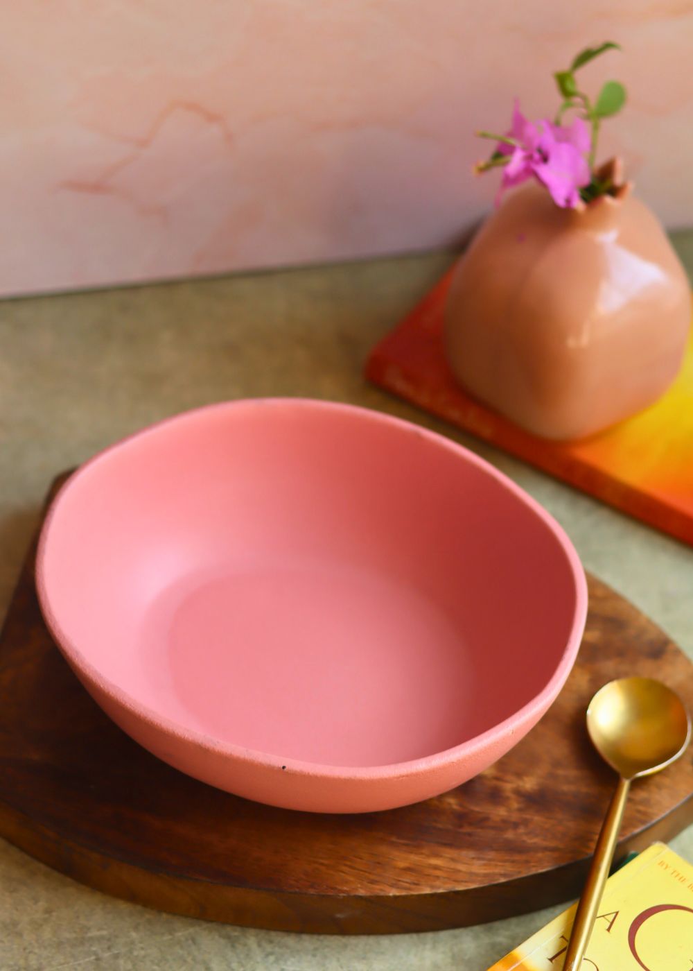 Pink Curry Bowl handmade in India