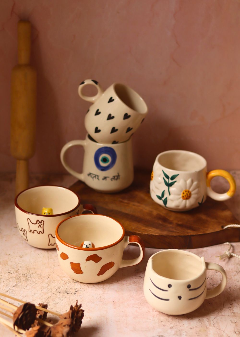 Handmade Set of 6 Morning Sip Mugs (for the price of 5)