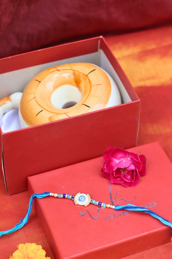 Handmade Donut Mug - Brown Rakhi Gift Box