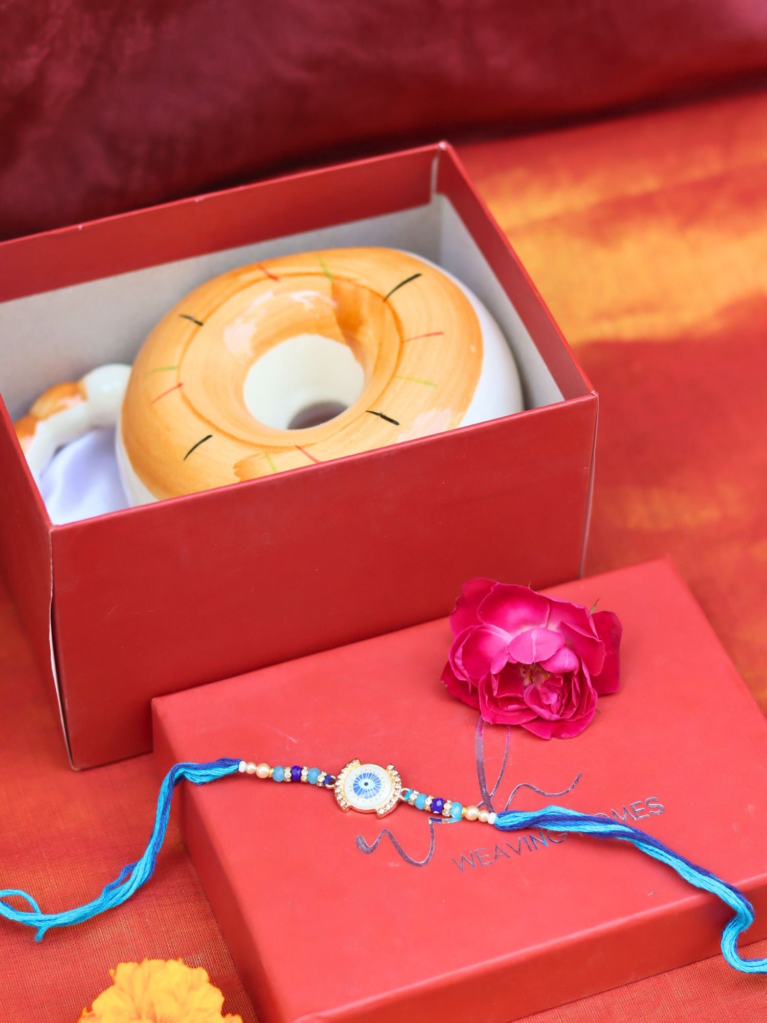 Handmade Donut Mug - Brown Rakhi Gift Box