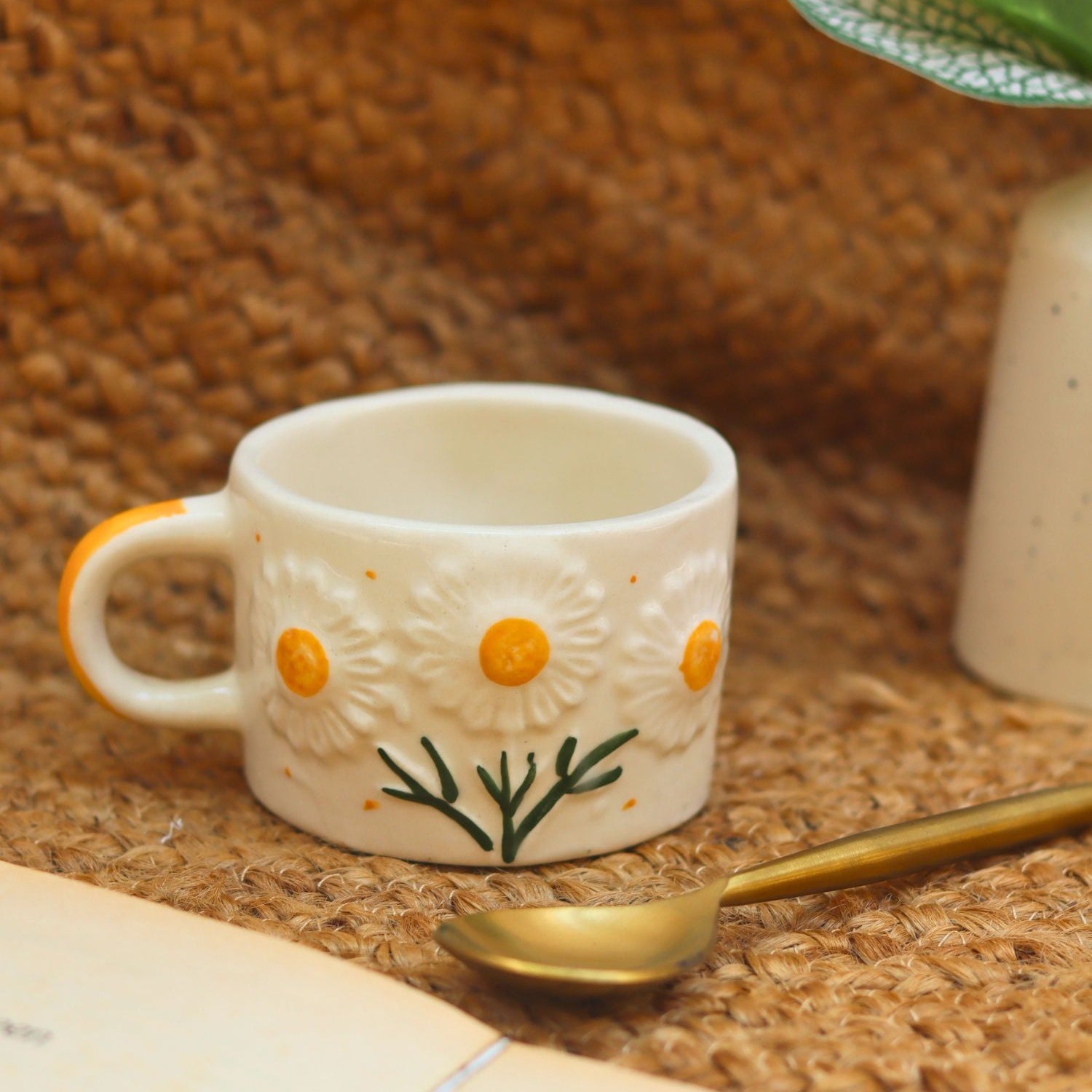 Sunflower Bloom Mug handmade in India