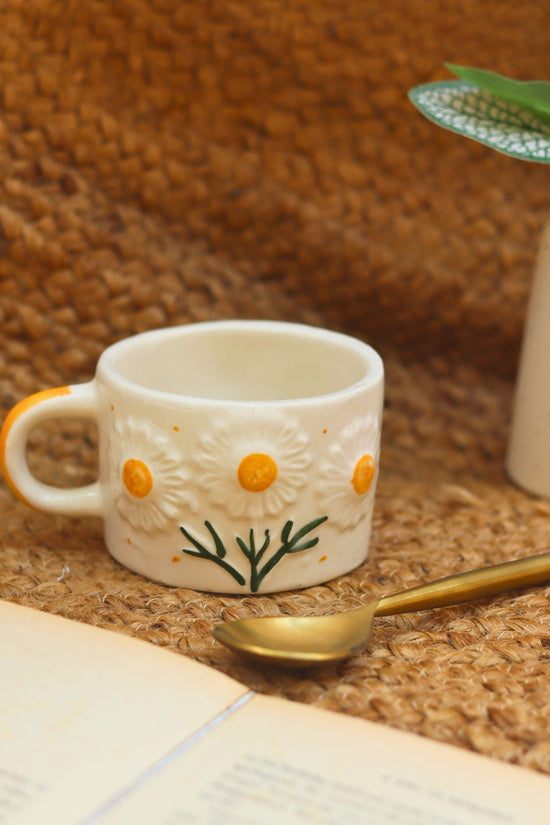 Sunflower Bloom Mug handmade in India