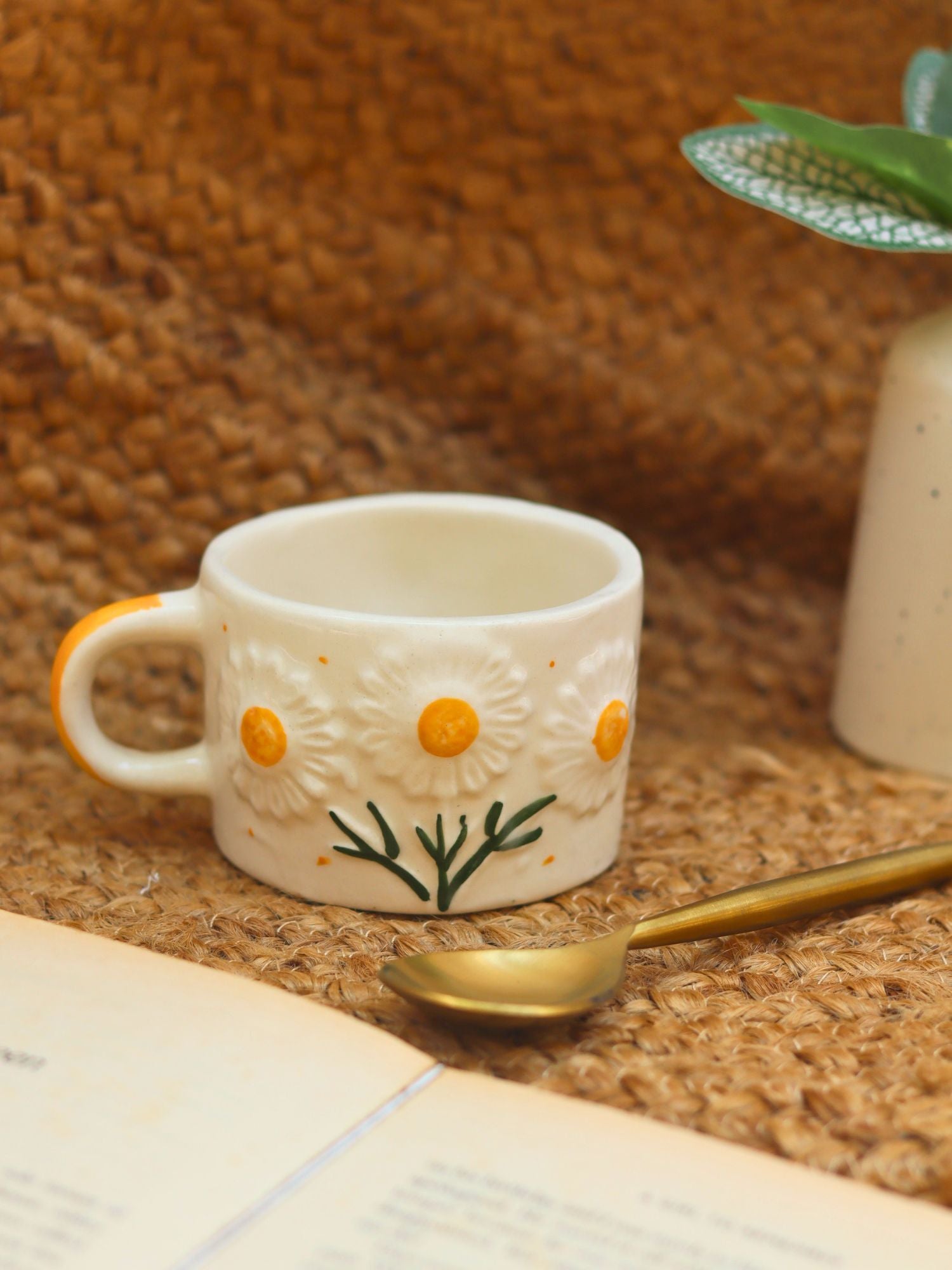 Sunflower Bloom Mug handmade in India