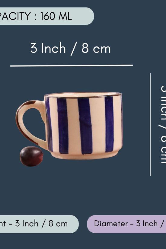 Blue Striped Chai Cup