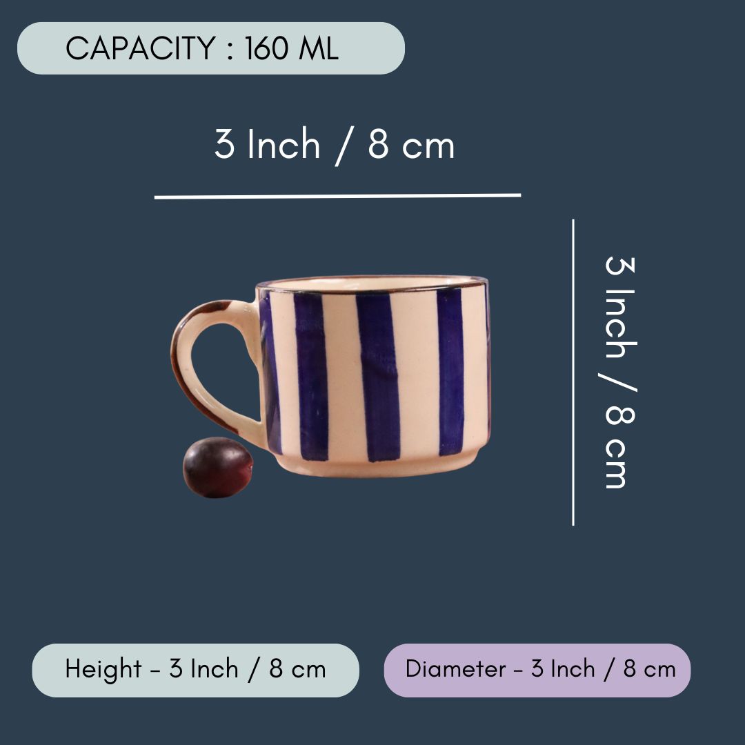 Blue Striped Chai Cup